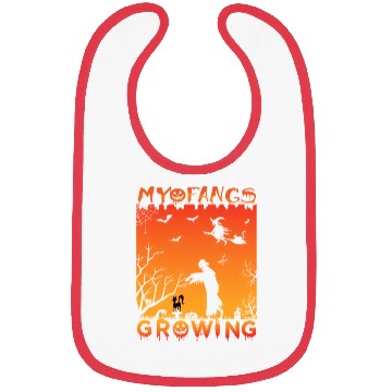 Discover my fangs growing funny Halloween Bibs