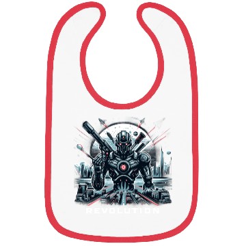 Discover Futuristic Robot In A Sci-Fi Landscape Bibs