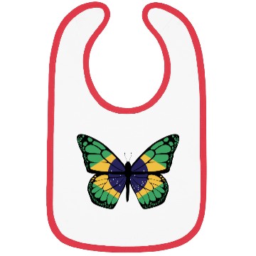 Discover Brazilian Flag Patriotic Butterfly Lover Design Bibs