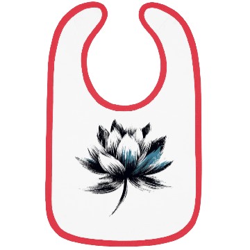Discover Modern Lotus with Brushstroke Effect 1 Bibs