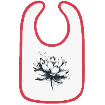 Discover Modern Lotus with Brushstroke Effect Bibs