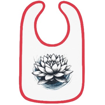 Discover Modern Lotus with Brushstroke Effect 3 Bibs