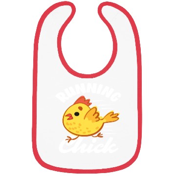 Discover Funny Yellow Chick Running Chick Bibs