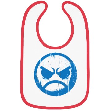 Discover Cool Blue Angry Face Bibs