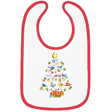 Discover Airplane Christmas Tree Bibs