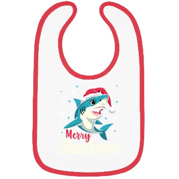 Discover Merry Sharkmas Santa Shark Bibs