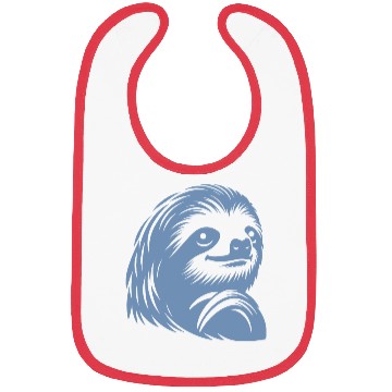 Discover Thoughtful sloth face portrait silhouette Bibs