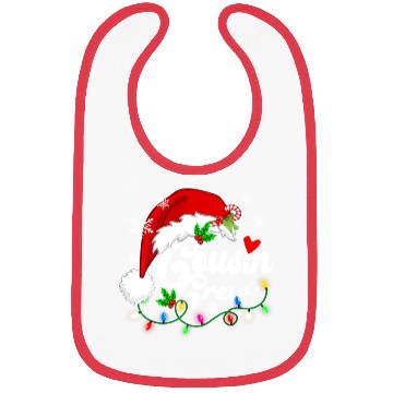 Discover cousin crew Santa Claus Hat Christmas lights Bibs
