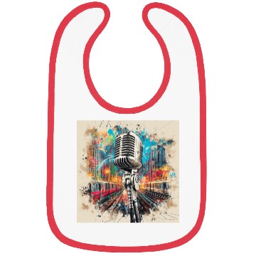 Discover NYC Microphone AT Subway Bibs