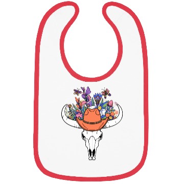 Discover wildflower with Cow Skull blooming Bibs