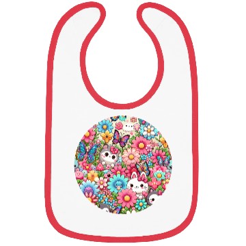 Discover Garden Harmony scene with butterflies flitting Bibs