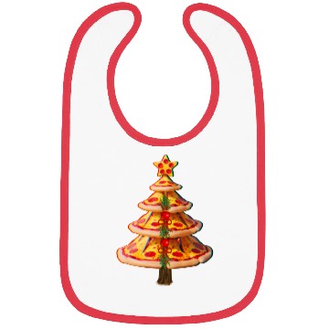 Discover Pepperoni Pizza Christmas tree Bibs