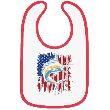 Discover Patriotic Marlin Fishing Bibs