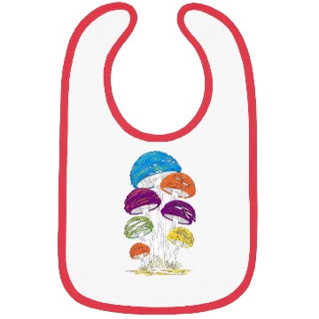 Discover Psychedelic Rainbow Mushrooms Bibs