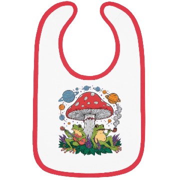 Discover Galactic Frogs and Mushroom Haven Bibs