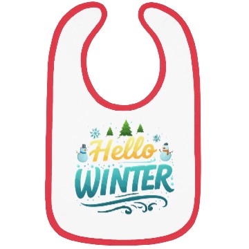 Discover Hello Winter typography vector illustration Bibs
