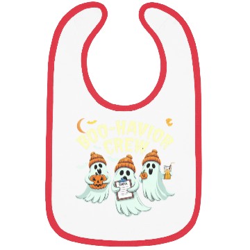 Discover Boo-Havior Crew Ghosts Data Halloween Fun Bibs