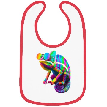 Discover Colorful Chameleon with Sunglasses Bibs
