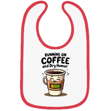 Discover Running on Coffee and Dry Humor Bibs