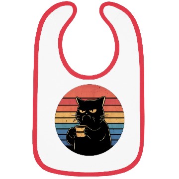 Discover Grumpy Cat with Coffee Retro Style Bibs