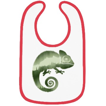 Discover green chameleon monochrome silhouette Bibs