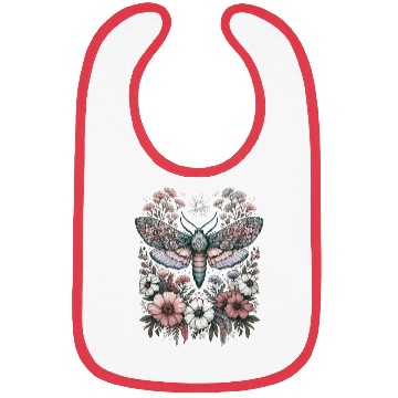 Discover Fairycore Floral Moth Pastel Fairycore Aesthetic Bibs