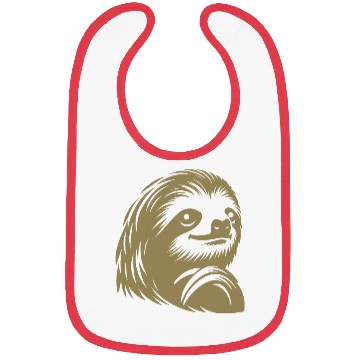 Discover Thoughtful sloth face portrait silhouette Bibs