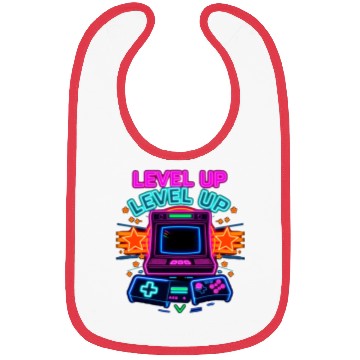Discover Neon Arcade Glory: Level Up Bibs