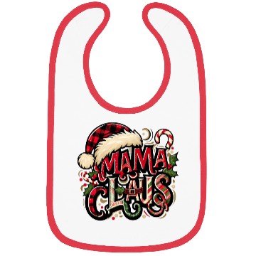 Discover Festive 'Mama Claus' Christmas Bibs with Plaid