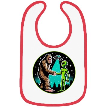 Discover Bigfoot Alien Alliance - Funny Scifi Cryptid Bibs