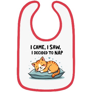 Discover Cute Cat Nap Lover Funny Sleepy Naptime Humor Bibs