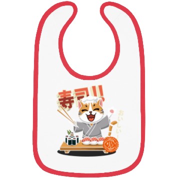 Discover Sushi Chef Cat Adorable Culinary Cat Design Bibs