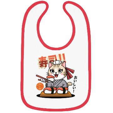 Discover Sushi Chef Cat Adorable Culinary Cat Design Bibs