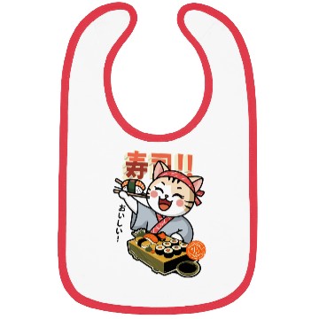 Discover Sushi Chef Cat Adorable Culinary Cat Design Bibs