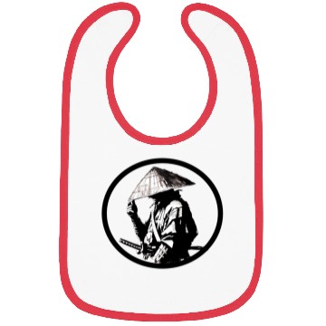 Discover Samurai with Umbrella Ink Illustration Bibs