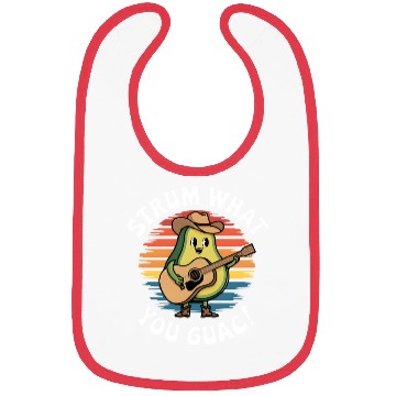 Discover Strum What You Guac - Fun Avocado Guitar Design Bibs