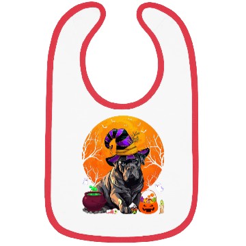 Discover Funny Cane Corso Dog Witch Halloween Dog Lover Bibs