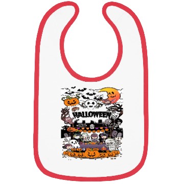 Discover Happy Halloween party Cute chibi cartoon Bibs