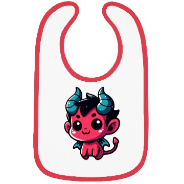 Discover Playful Red Devil - Cartoon, Character, Kawaii Bibs