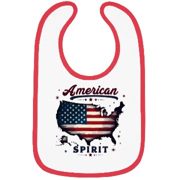 Discover American Spirit Patriotic USA Flag Bibs