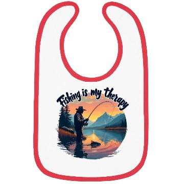 Discover Fishing is my therapy Bibs
