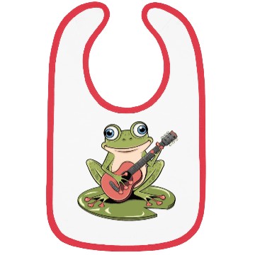 Discover Frog Playing Guitar On Lily Pad Bibs