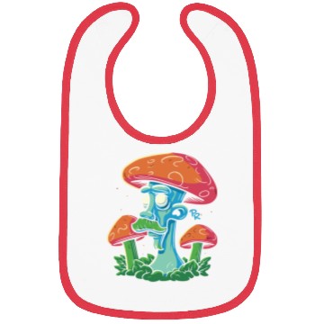 Discover Mushroom Moustache Man – Trippy Fungi Art Bibs