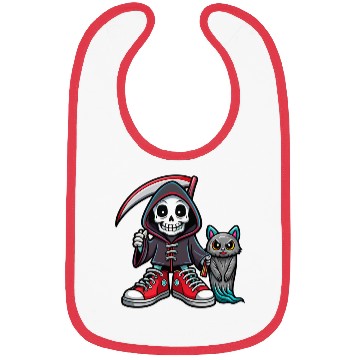 Discover A colorful cartoon death skeleton Bibs