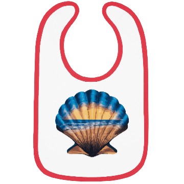 Discover Seashell Beach Scene Serene Ocean Landscape Bibs