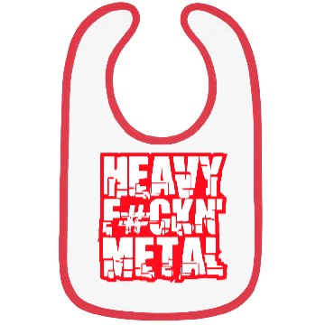 Discover Heavy F#ckin' Metal Hard Rock Fun Music Text Quote Bibs