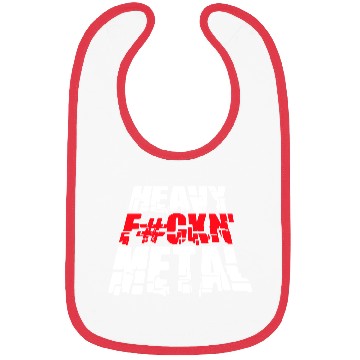 Discover Heavy F#ckin' Metal Hard Rock Fun Music Text Quote Bibs
