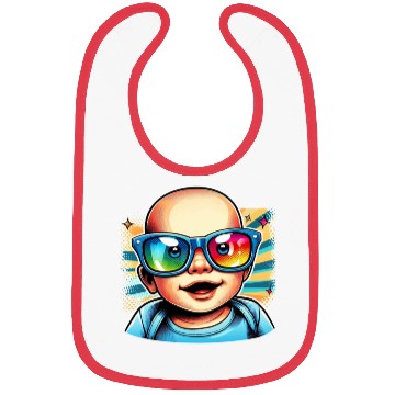 Discover Baby boy with sunglasses comic design 3 Bibs
