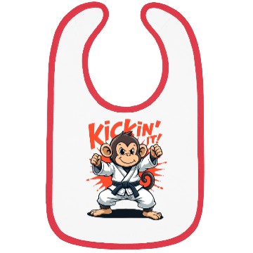 Discover Kickin’ It Karate Monkey Bibs