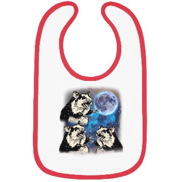 Discover Three Possum Moon Cursed Meme 3 Howling Possum Bibs
